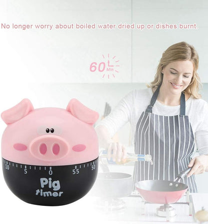 Cute Cartoon Pig Kitchen Timer Cooking Timer Cooking Mechanical Home Decor Counters for Cooking Timing Tool ()