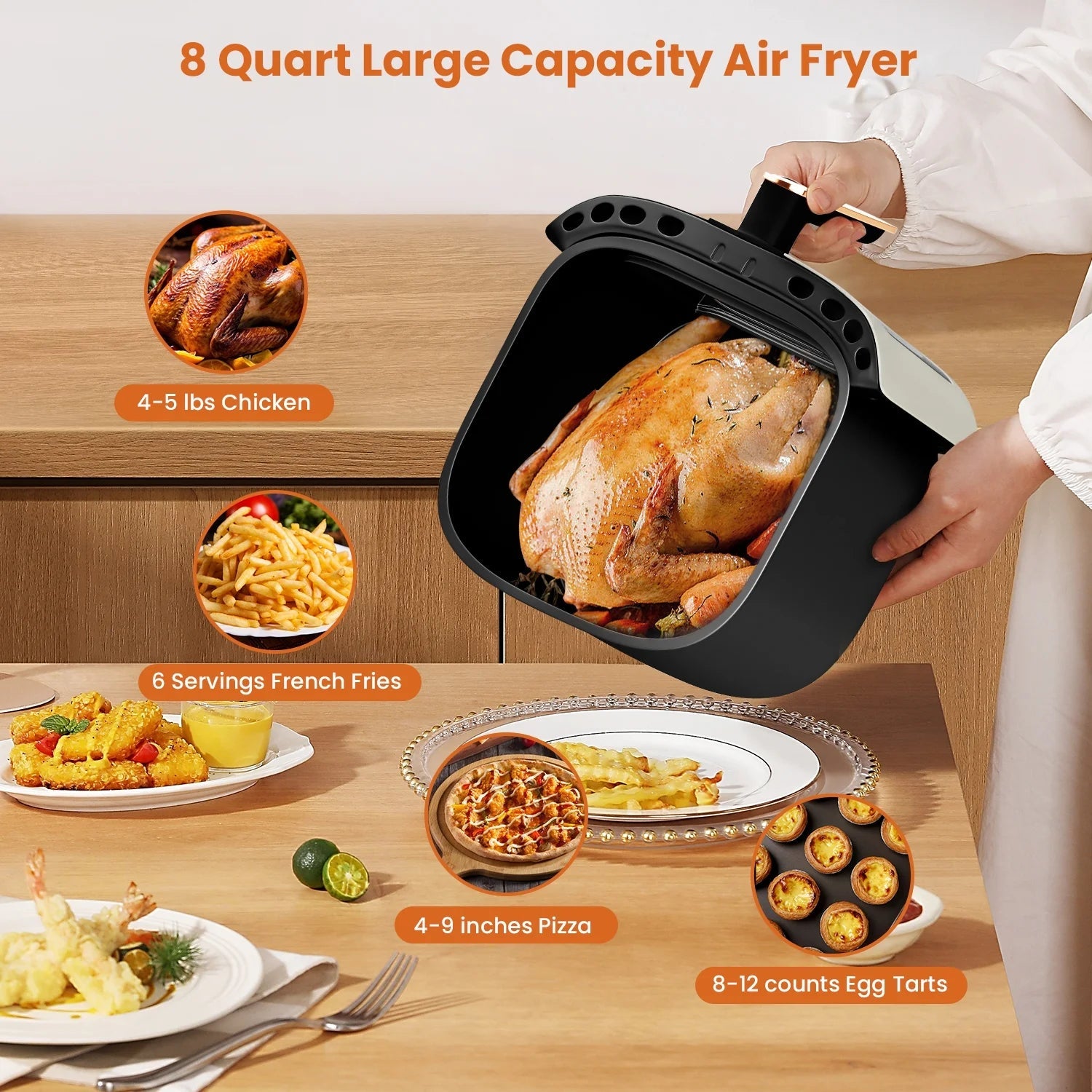 Digital Air Fryer oven advanced heat wrap Touchscreen Viewing Window