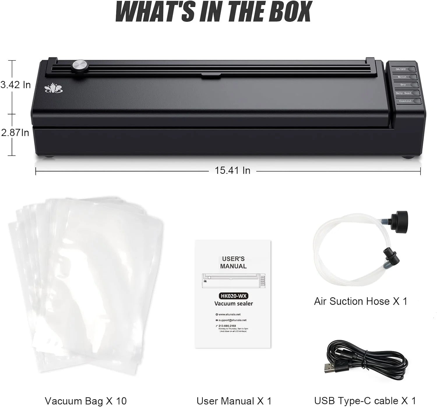 Vacuum Sealer Machine, Cordless Rechargeable Food Vacuum Sealer for Dry/Moist Food Storage