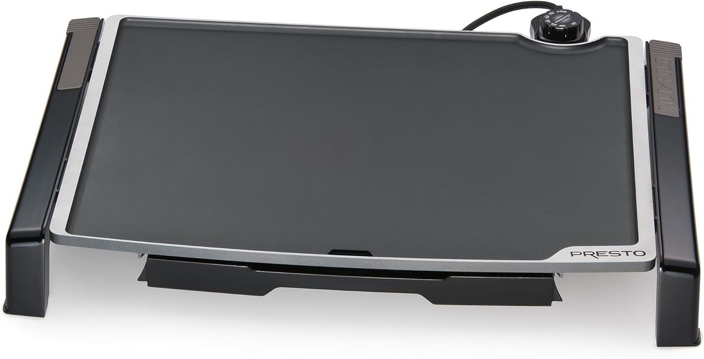 XL 07073 Electric Tilt-N-Fold Griddle, 19", Black