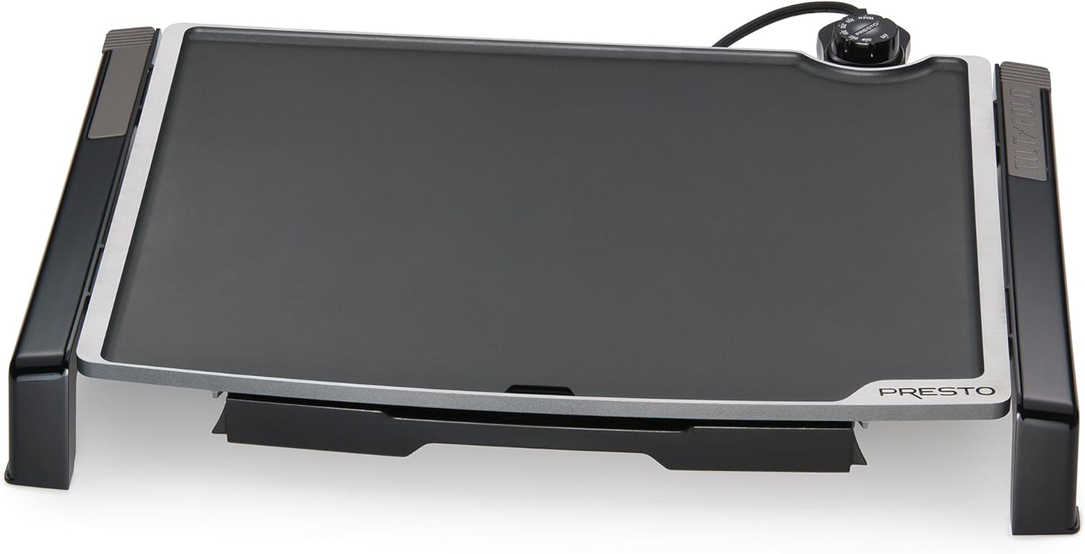 XL 07073 Electric Tilt-N-Fold Griddle, 19", Black